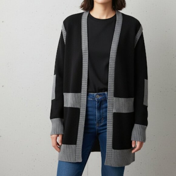 Raffi black open cashmere hooded cardigan - Picture 1 of 9